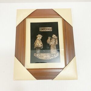 Vintage Amantes-Ecuador Modern Art 2 Copper sculpture Framed